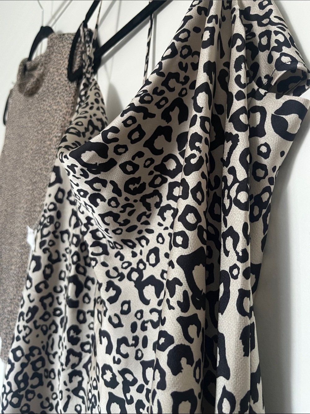 Leopard Print Satin Cami Top - Taupe/Black - Picture 5 of 7